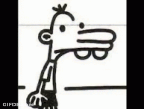 A Black And White Drawing Of A Cartoon Character With A House In The Background Is Cut In Half . GIF