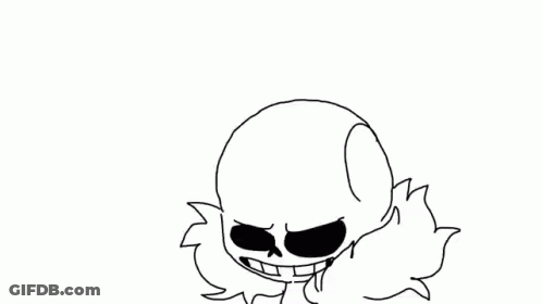 A Black And White Drawing Of A Cartoon Character With A Huge Mouth . GIF