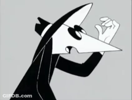 A Black And White Drawing Of A Cartoon Character With A Long Beak And Gloves . GIF