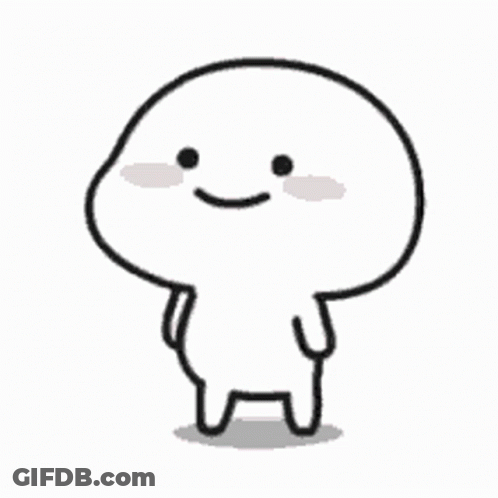 A Black And White Drawing Of A Cartoon Character With A Smile On Its Face . GIF