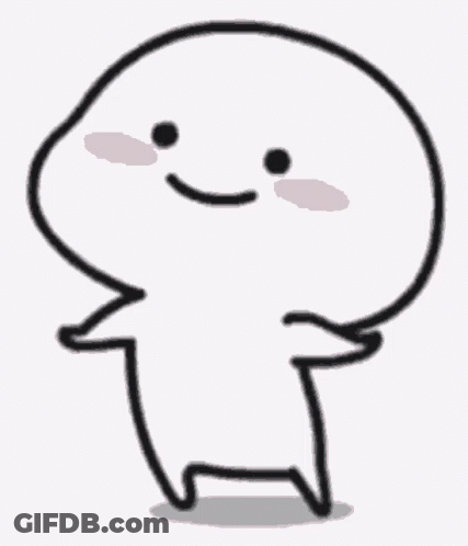 A Black And White Drawing Of A Cartoon Character With A Smiley Face And A Thumbs Up . GIF