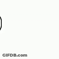 A Black And White Drawing Of A Cartoon Character With A Surprised Expression On His Face . GIF