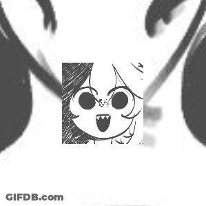 A Black And White Drawing Of A Cartoon Character With Big Eyes GIF