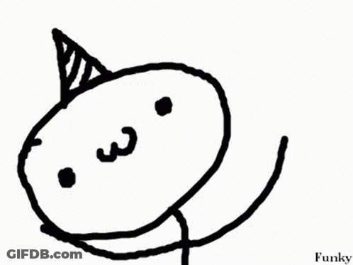 A Black And White Drawing Of A Cartoon Character With The Word Funky Underneath It GIF