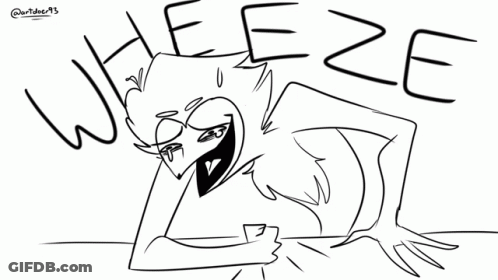 A Black And White Drawing Of A Cartoon Character With The Word Weeze Written On It 'S Face . GIF