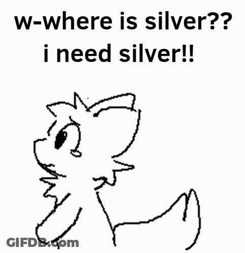 A Black And White Drawing Of A Cat Asking Where Is Silver . GIF