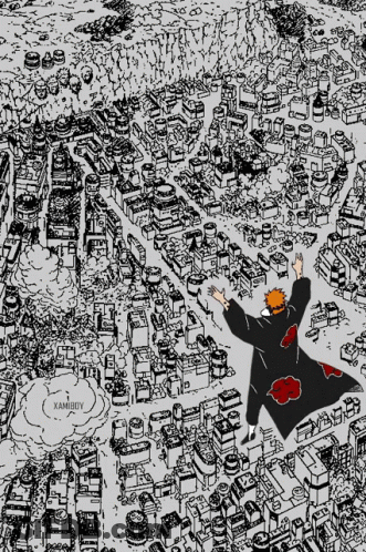 A Black And White Drawing Of A City With The Word Xamboy On The Bottom Right GIF