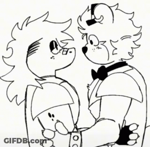 A Black And White Drawing Of A Couple Kissing GIF