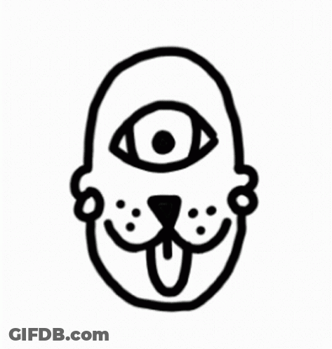 A Black And White Drawing Of A Dan And Flow Logo GIF