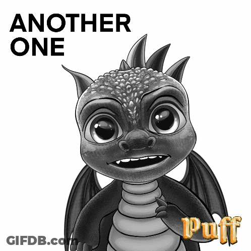 A Black And White Drawing Of A Dragon With The Words Another One Below It GIF