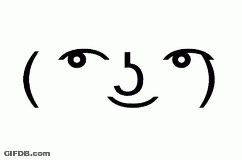 A Black And White Drawing Of A Face With A Smile On It GIF