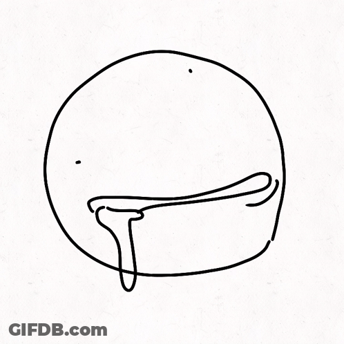 A Black And White Drawing Of A Face With A Tear Coming Out Of Its Mouth GIF