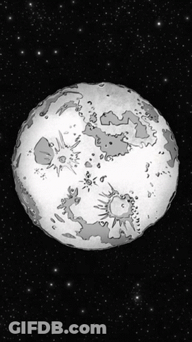 A Black And White Drawing Of A Full Moon GIF