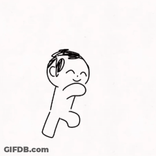 A Black And White Drawing Of A Gingerbread Man With Headphones On . GIF
