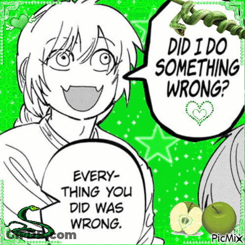 A Black And White Drawing Of A Girl With A Speech Bubble That Says " Did I Do Something Wrong " GIF
