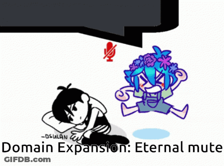 A Black And White Drawing Of A Girl With Flowers In Her Hair And The Words Domain Expansion Eternal Mute GIF