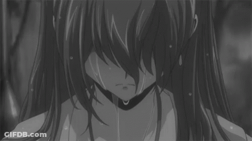 A Black And White Drawing Of A Girl With Long Hair GIF