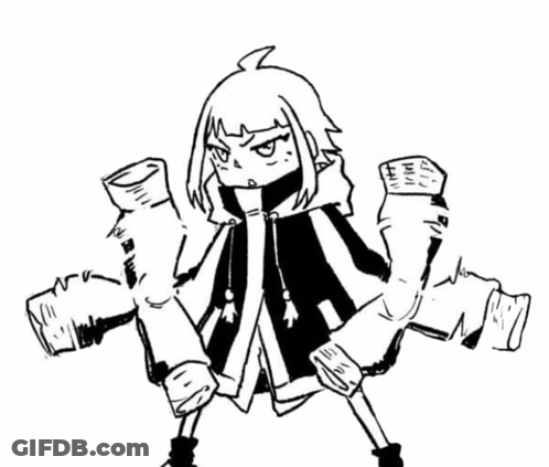 A Black And White Drawing Of A Girl With Many Hands . GIF