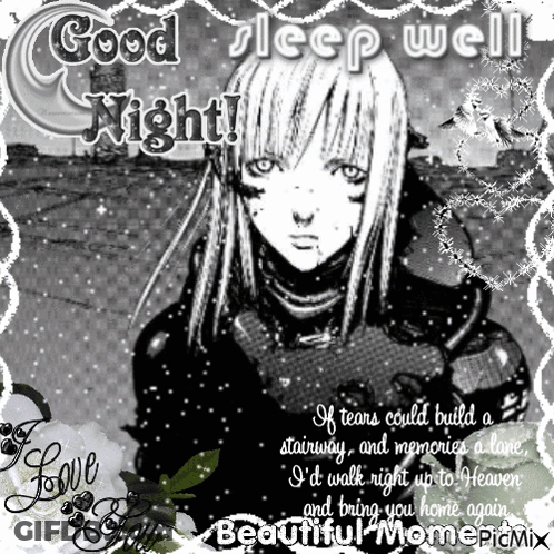 Black And White Girl Saying Good Sleep Well GIF