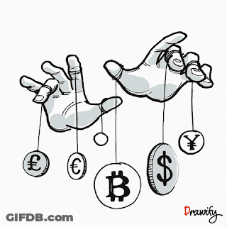 A Black And White Drawing Of A Hand Reaching For A Coin With A Dollar Sign In The Middle GIF