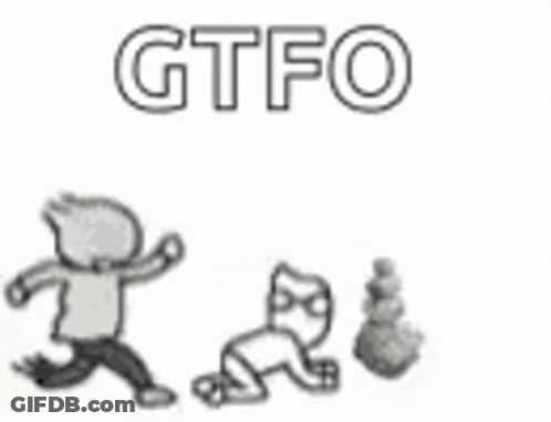 A Black And White Drawing Of A Man , A Cat , And A Rock . GIF