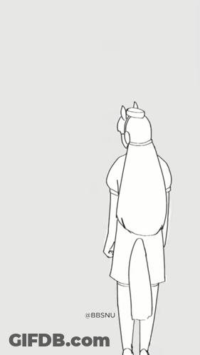 A Black And White Drawing Of A Man And A Woman Standing Next To Each Other With The Name Bbsnu On The Bottom GIF