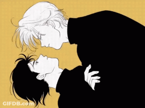 A Black And White Drawing Of A Man And Woman GIF