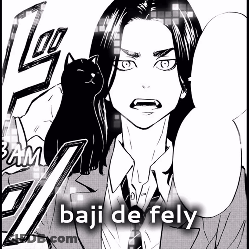 A Black And White Drawing Of A Man Holding A Black Cat And The Words Baju De Fely GIF