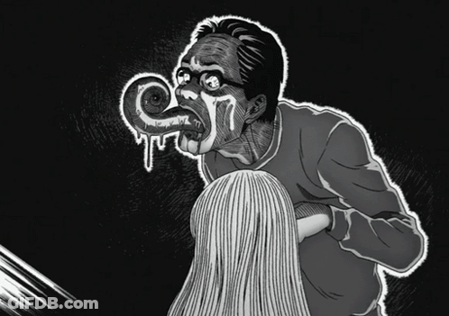 A Black And White Drawing Of A Man Holding A Woman GIF
