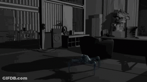 A Black And White Drawing Of A Man In A Space Suit GIF