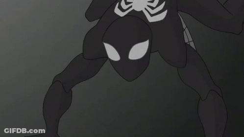 A Black And White Drawing Of A Man In A Spiderman Suit GIF