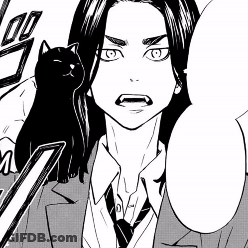 A Black And White Drawing Of A Man In A Suit And Tie Holding A Cat GIF