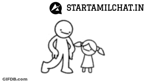 A Black And White Drawing Of A Man Kicking Another Man With The Words Starttamilchat.in Below It GIF