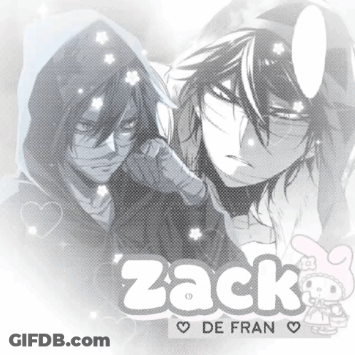 A Black And White Drawing Of A Man Named Zack De Fran GIF