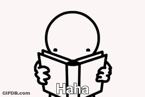 A Black And White Drawing Of A Man Reading A Book With The Words " I Can 'T Read " Written Below Him GIF