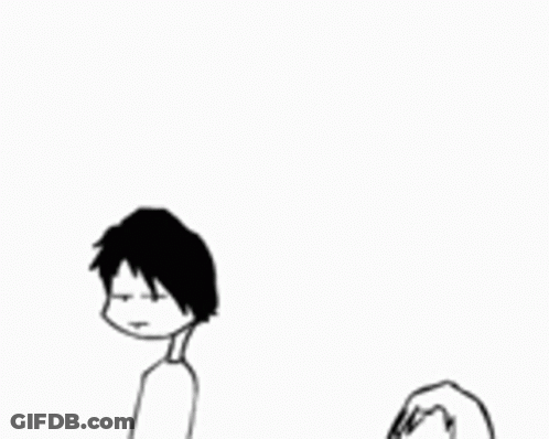 A Black And White Drawing Of A Man Standing Next To A Monster With The Word Rawr Written On It . GIF