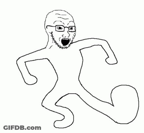 A Black And White Drawing Of A Man Wearing Glasses . GIF