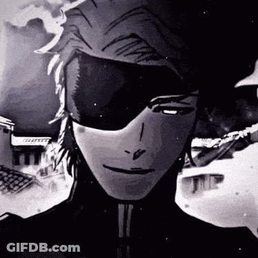 A Black And White Drawing Of A Man Wearing Sunglasses And A Bandana . GIF