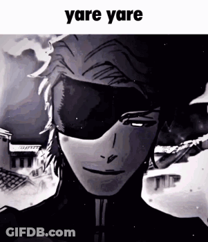A Black And White Drawing Of A Man Wearing Sunglasses With The Words Yare Yare Written Above Him . GIF
