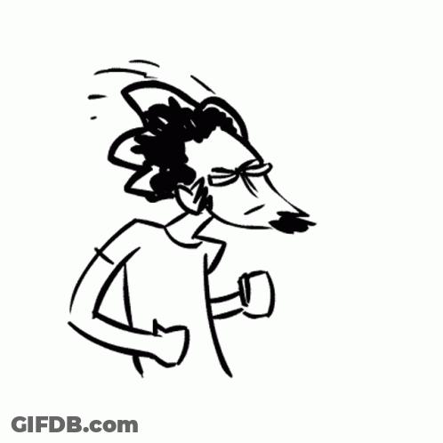 A Black And White Drawing Of A Man With A Beard And Glasses Standing With His Fist In The Air . GIF