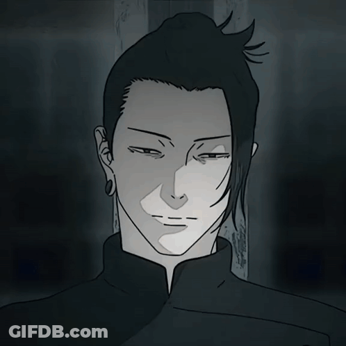 A Black And White Drawing Of A Man With A Bun GIF
