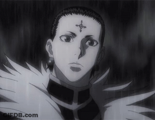 A Black And White Drawing Of A Man With A Cross On His Head . GIF