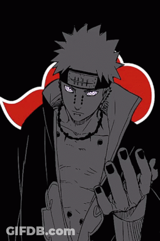 A Black And White Drawing Of A Man With A Headband On His Head GIF