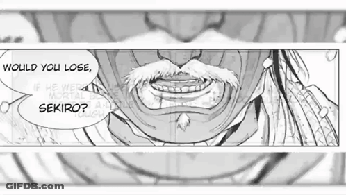 A Black And White Drawing Of A Man With A Mustache Asking Would You Lose GIF