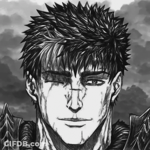 A Black And White Drawing Of A Man With A Tear Running Down His Face GIF