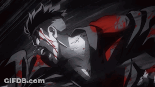 A Black And White Drawing Of A Man With Blood Coming Out Of His Face GIF