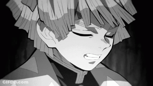 A Black And White Drawing Of A Man With His Eyes Closed . GIF