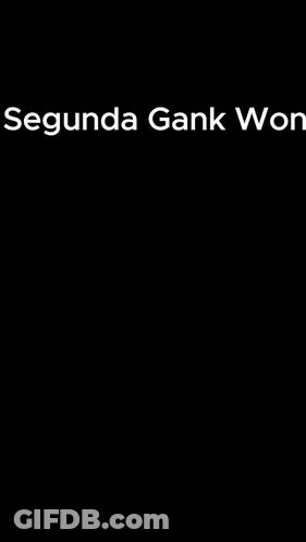 A Black And White Drawing Of A Man With His Fist In The Air And The Words Segunda Gank Won Below Him GIF