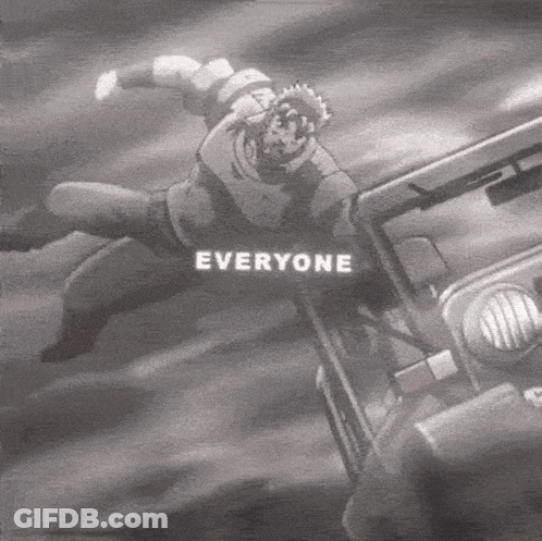 A Black And White Drawing Of A Man With The Word Everyone Written On It GIF