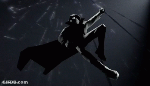 A Black And White Drawing Of A Man With The Words #Spiderverse Below It GIF